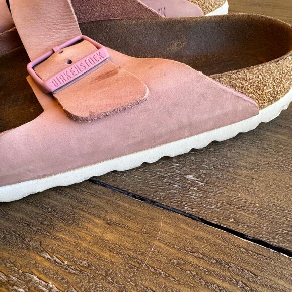 Birkenstock Arizona Soft Footbed Pink Clay US 8-8.5 EU 39 Suede Upper Narrow - Picture 4 of 11
